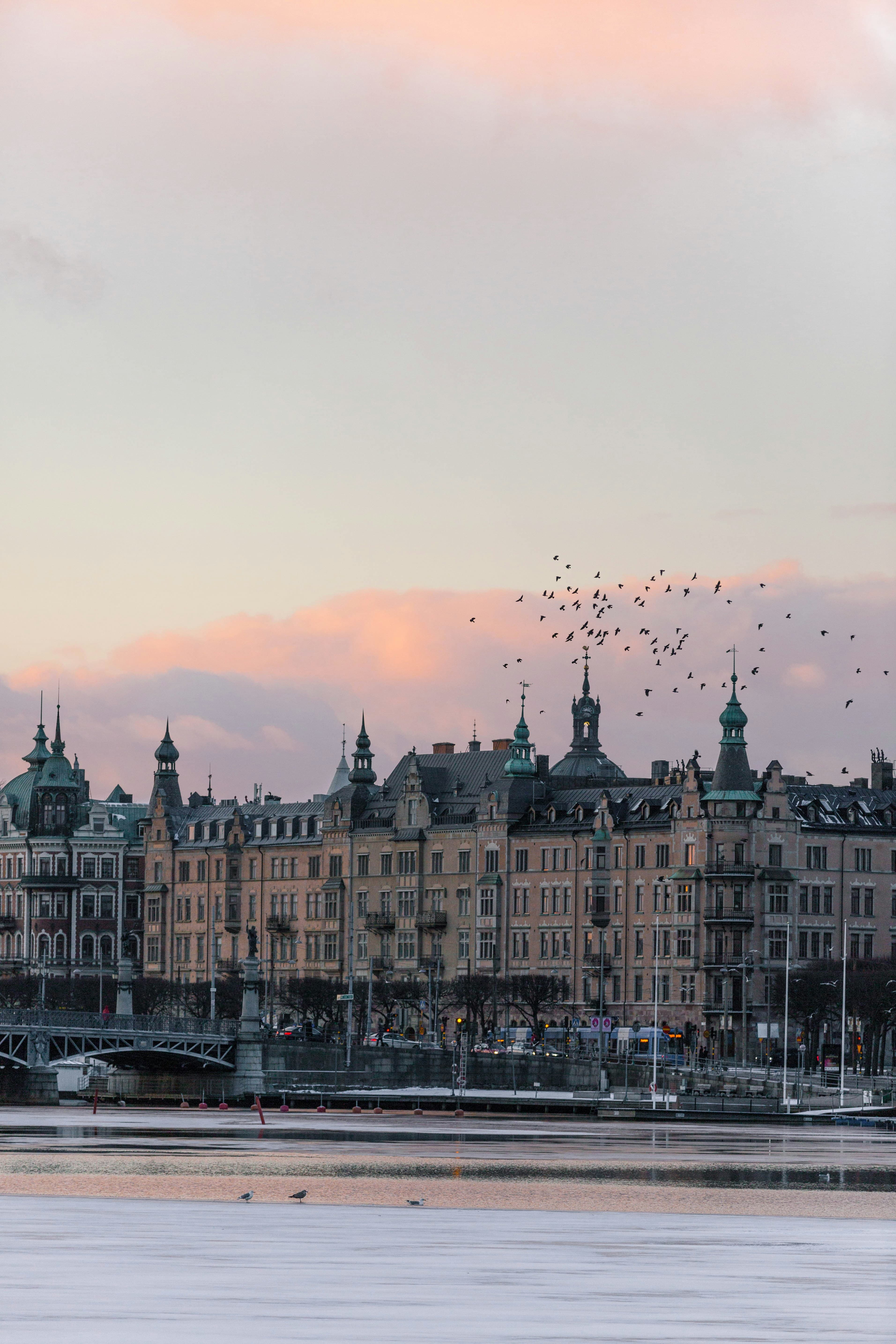 Stadsvy över fastigheter för planering av underhåll i bostadsrättsförening och fastighetsbolag.